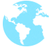 Light blue globe; icon