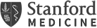 black and white version of our client's logo: Stanford Medicine