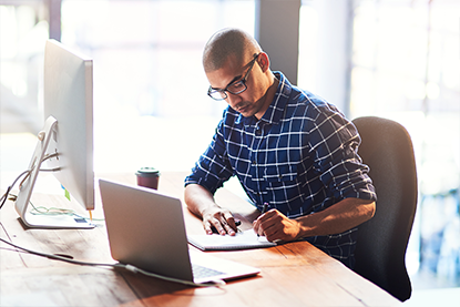 Cropped shot of a young designer working in the office