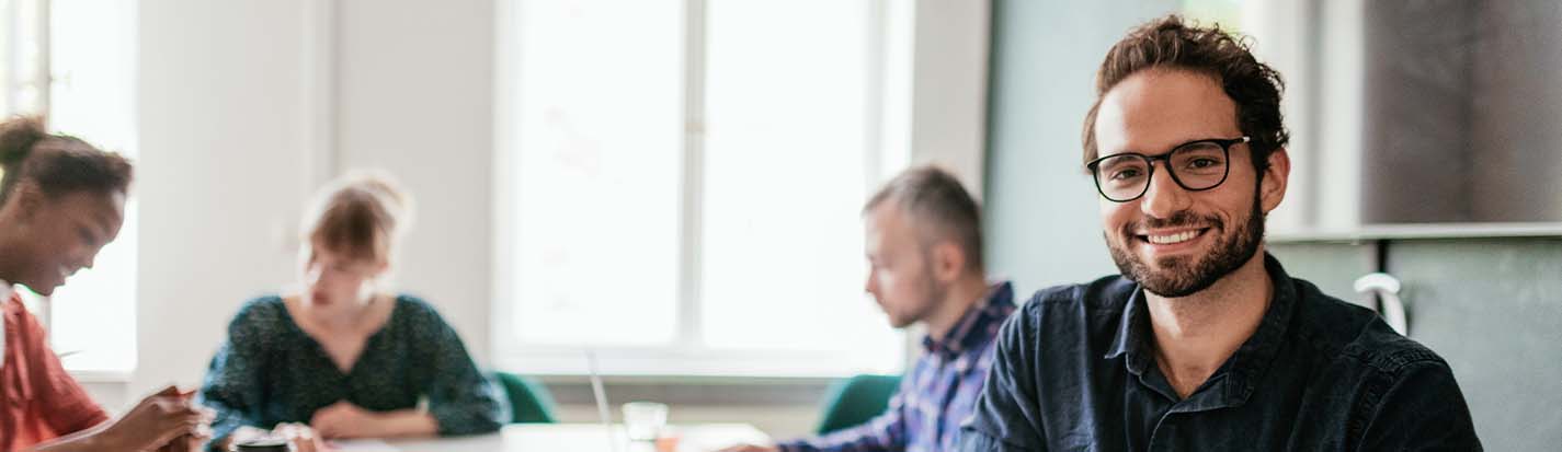 young business person in office working and developing new projects