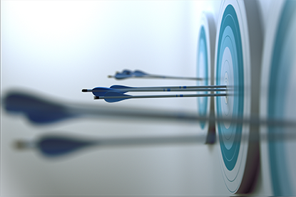 Three arrows on the bullseye