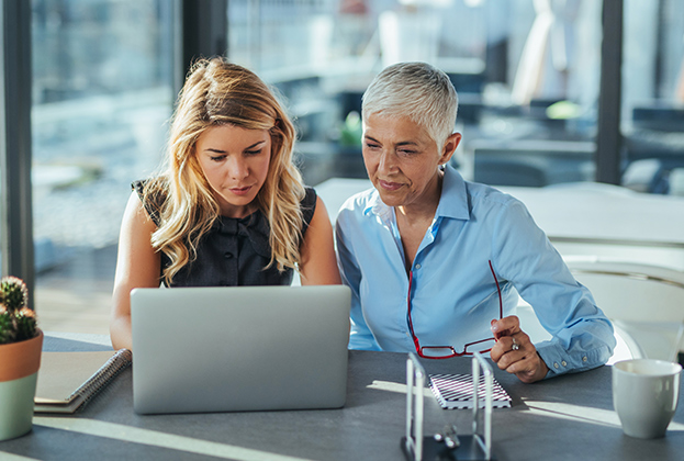 Two businesswoman having a meeting in the office