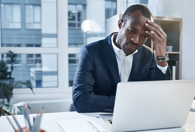 Exhausted pensive employee